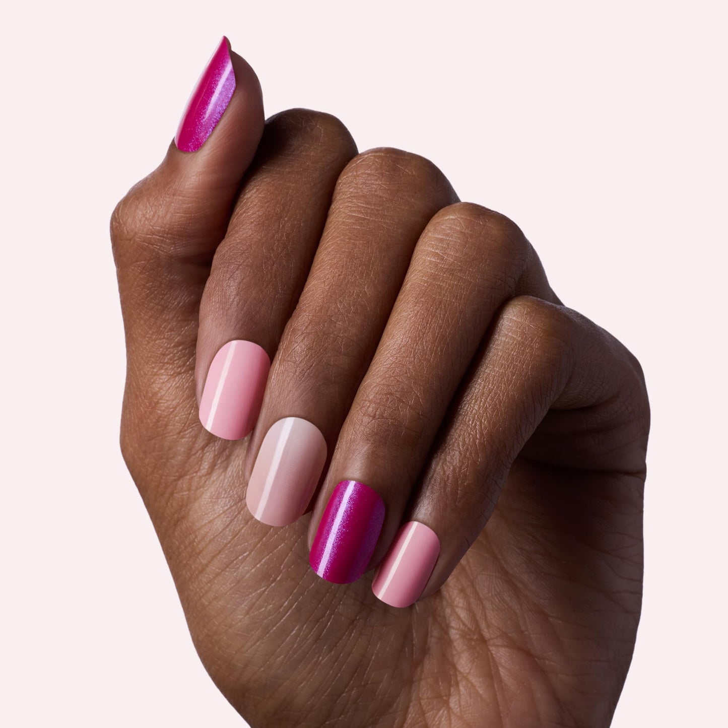 Dashing Diva Glaze Nail Strip 3-in-1 Kit - Best of Pinks - Long Lasting, Chip Resistant, Semi-Cured Gel Nail Strips - Contains 96 strips, 3 prep pads, 3 manicure sticks, 1 nail file