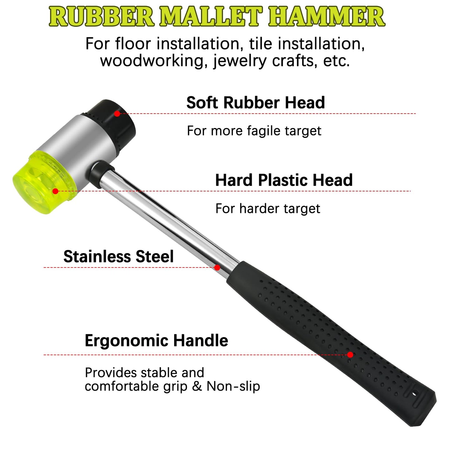 New Floor Gap Fixer Tool Includes Enhanced Suction Cup with Hammer Target & Rubber Mallet for Laminate Floor Gap Repair