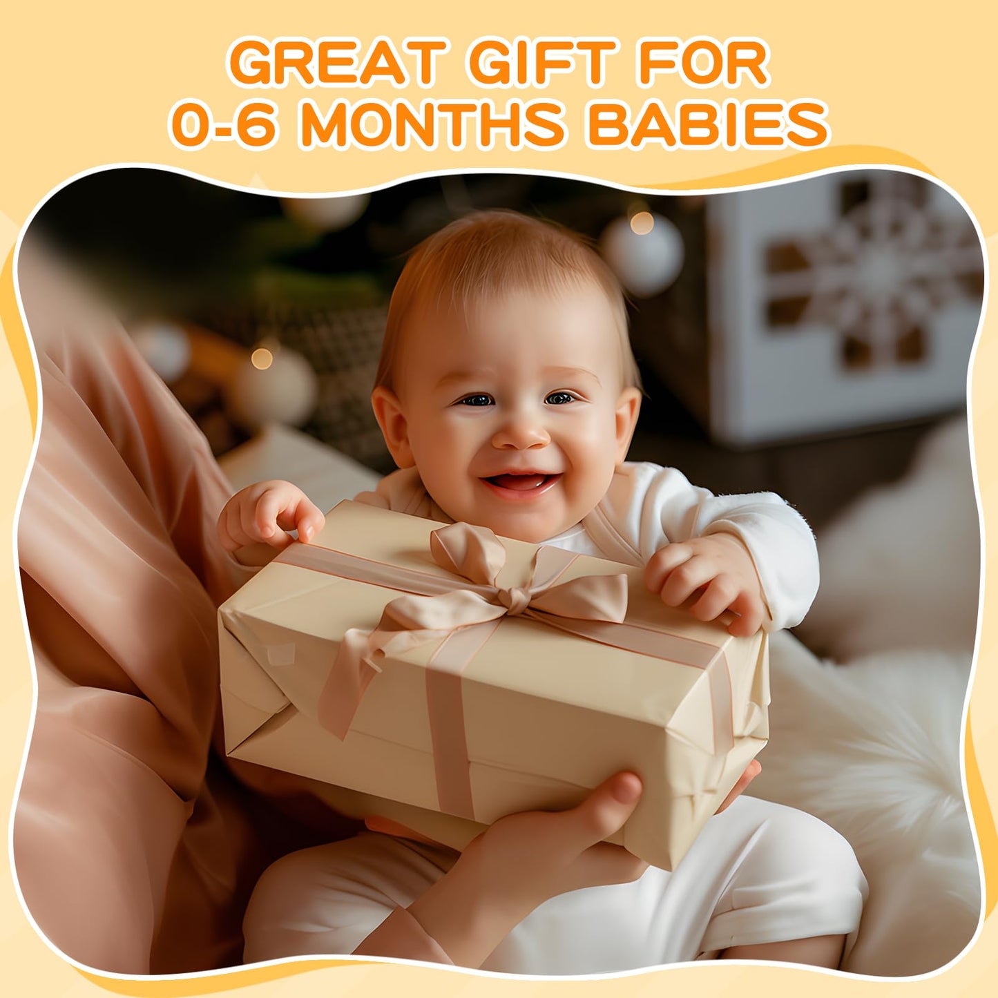 Starrykids Montessori Toys for Babies 0-6 Months, 6 in 1 Learning Educational Set for Newborn, Toddlers Gifts Includes Spinning Drum, Object Permanence Box, Baby Roller Tummy Time Mirror and More