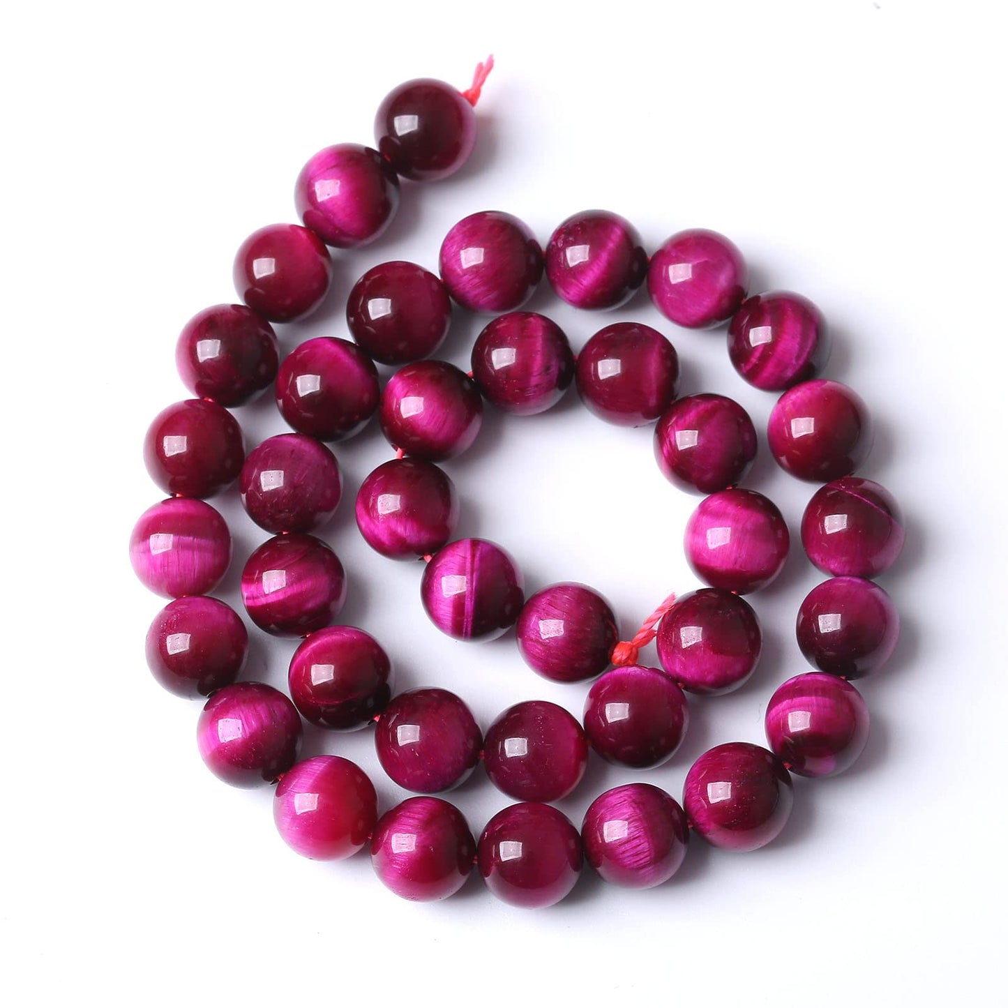 36PCS 10MM AAA Rose Red Tiger Eye Stone Beads Natural Gemstone Bead Crystal Healing Energy Jewelry Making DIY 15 inches
