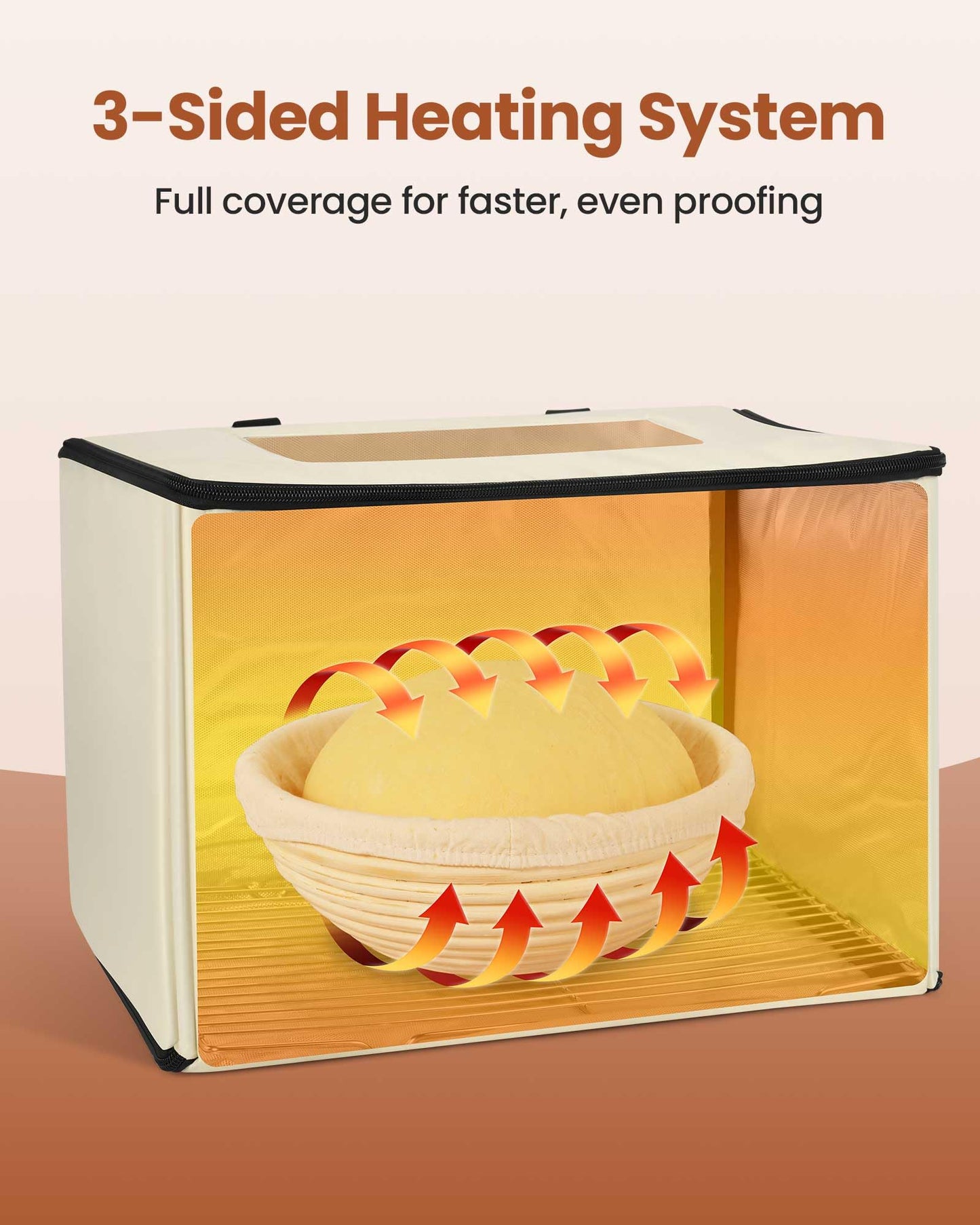LIFVCNT Folding Bread Proofing Box, Dough Proofer with Shelf, Adjustable Temp (68–132℉) & 0–99H Timer, Sourdough Starter Warmer for Home Bread & Pizza Baking