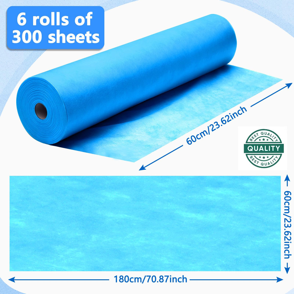 6 Rolls Disposable Non Woven Massage Table Sheets Roll (6 Count)