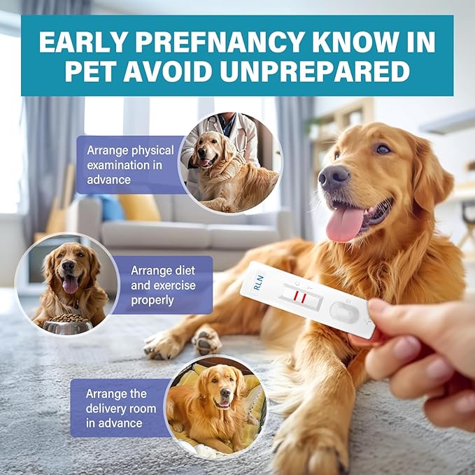 Dog Pregnancy Test, 15Mins Accurate Pet Early Detection Pregnancy Test, Convenient & Disposable Pregnancy Tests Strip for Dogs and Cats at Home, Simple Operation