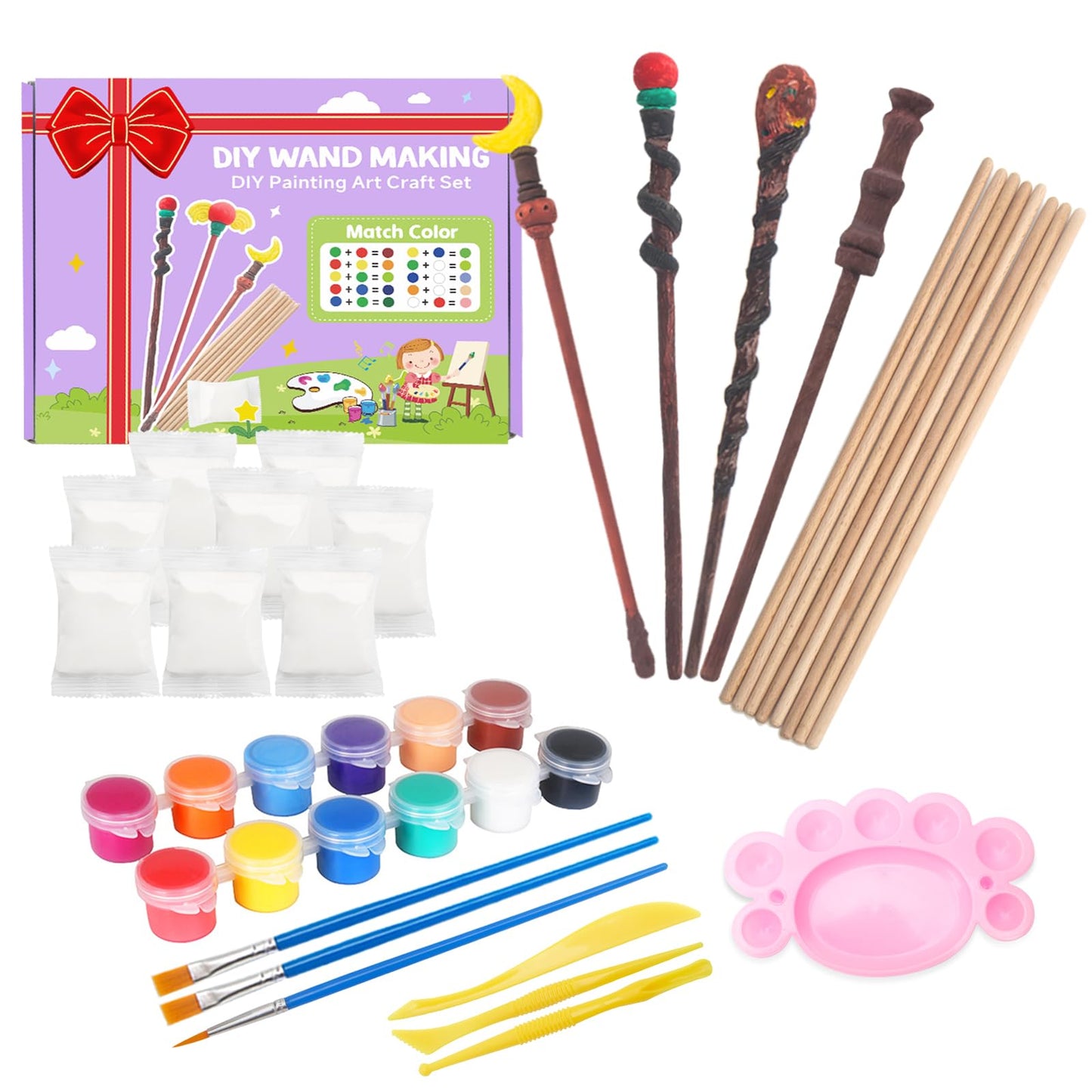 Col-Pary Magic Wand Making Kit,DIY Art Craft Set for Student Kids Gift,School Activities,Wizard Cosplay Masquerade,Halloween Supplies Décor,Christmas Gift,Student Rewards - 25 PCS in All