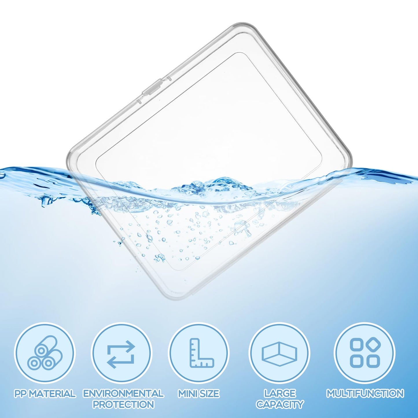 Jetec 6 Pieces Mini Plastic Clear Beads Storage Containers Box for Collecting Small Items, Beads, Jewelry, Business Cards, Game Pieces, Crafts (5 x 4 x 1.3 Inch)