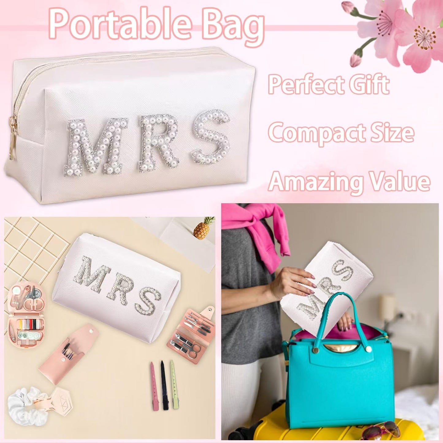 Wedding Day Emergency Kit, Bridal Emergency Kit for Wedding Day Items, Wedding Day Essential for Bride Bridesmaid, Wedding Survival Set with Makeup Bag