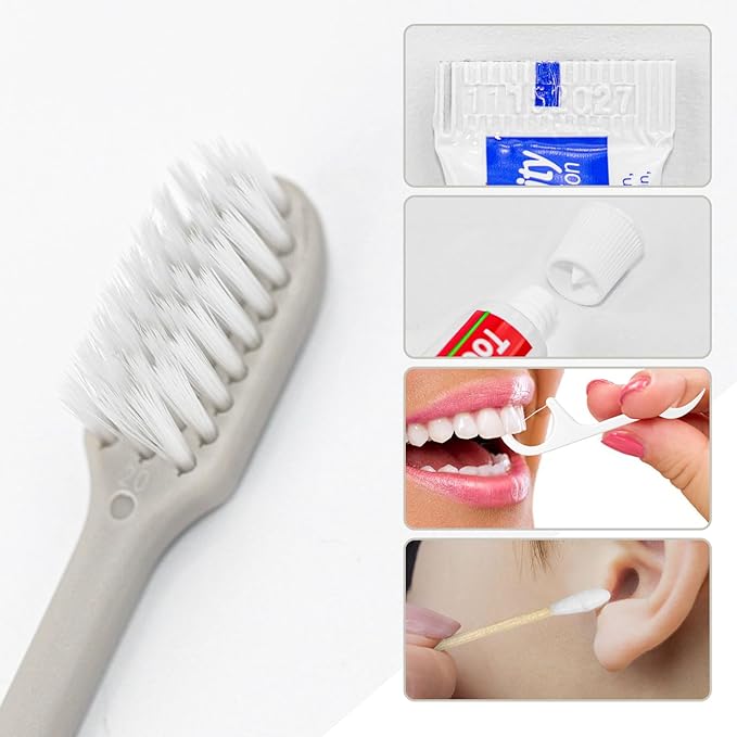 Disposable Toothbrushes, Toothbrush and Toothpaste, Toothbrush and Toothpaste Travel, Comes with Hotel Vanity Set, Individually Packaged, Suitable for Hotel, Home, Camping, Travel (50-Pack)
