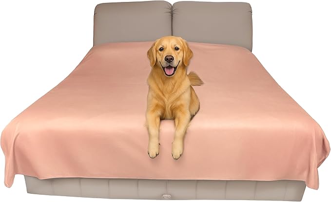 SILLY LEGACY Thin Reversible Waterproof Protective Bed Cover (King Size, 100 x 96 inch), for Pets, Babies; Incontinence, Dirt, Drool