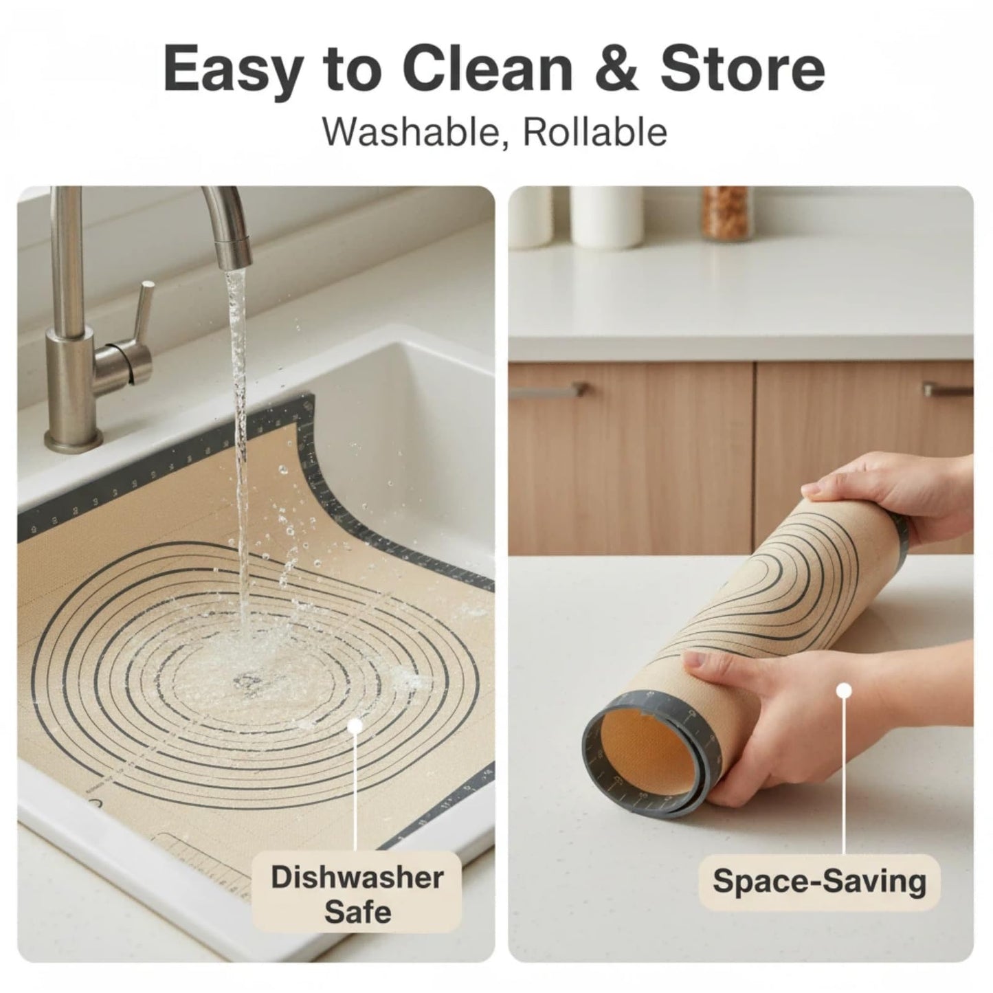 Silicone Baking Pastry Dough Mat - 28x20Inch Extra Large Cookie Bread Rolling Mats Sheet, Nonstick Kitchen Counter Kneading Board Thick Reusable Pie Cookies Pizza Fondant Making Matt Baking Supplies