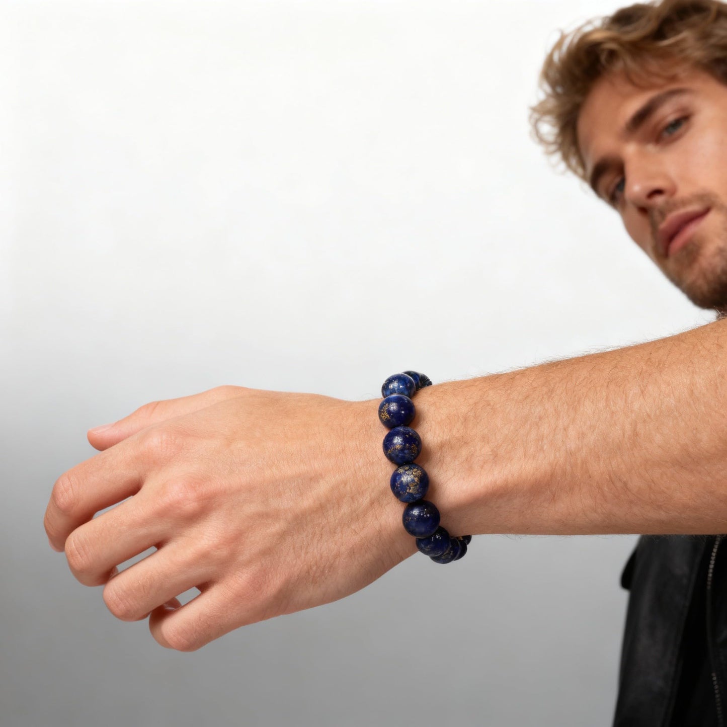 The Vida Handmade AAA+ Quality Crystal Stretch Elastic Bracelet - Nature Gemstone - Jewelry Gift - Holiday Gift - For Women & Men (Lapis Lazuli)