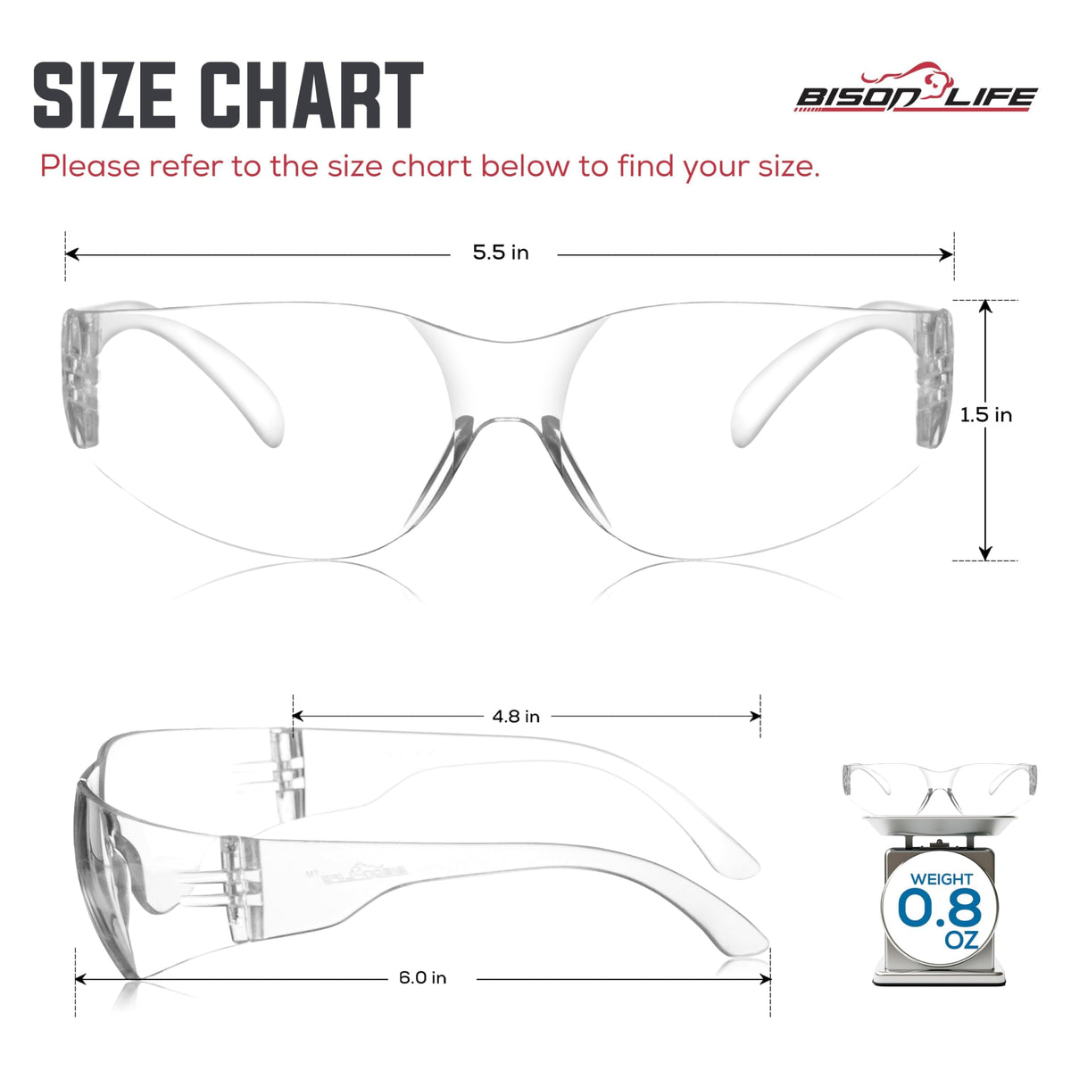 Clear Safety Glasses Bulk 6 Pack (6 Count)
