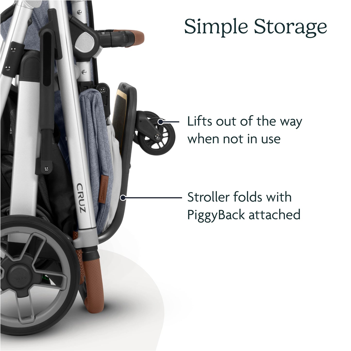 UPPAbaby PiggyBack Ride-Along Board for Cruz V2 and V3 / Quick Attachment for Children to Stand + Stroll / 55 lbs. Weight Capacity
