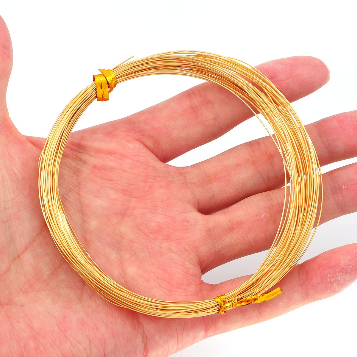BEADIA 18K Gold Plated Wire 0.4mm 10 Meters Bead Cord for Bracelet Necklace Charm Beading Jewelry Making Findings