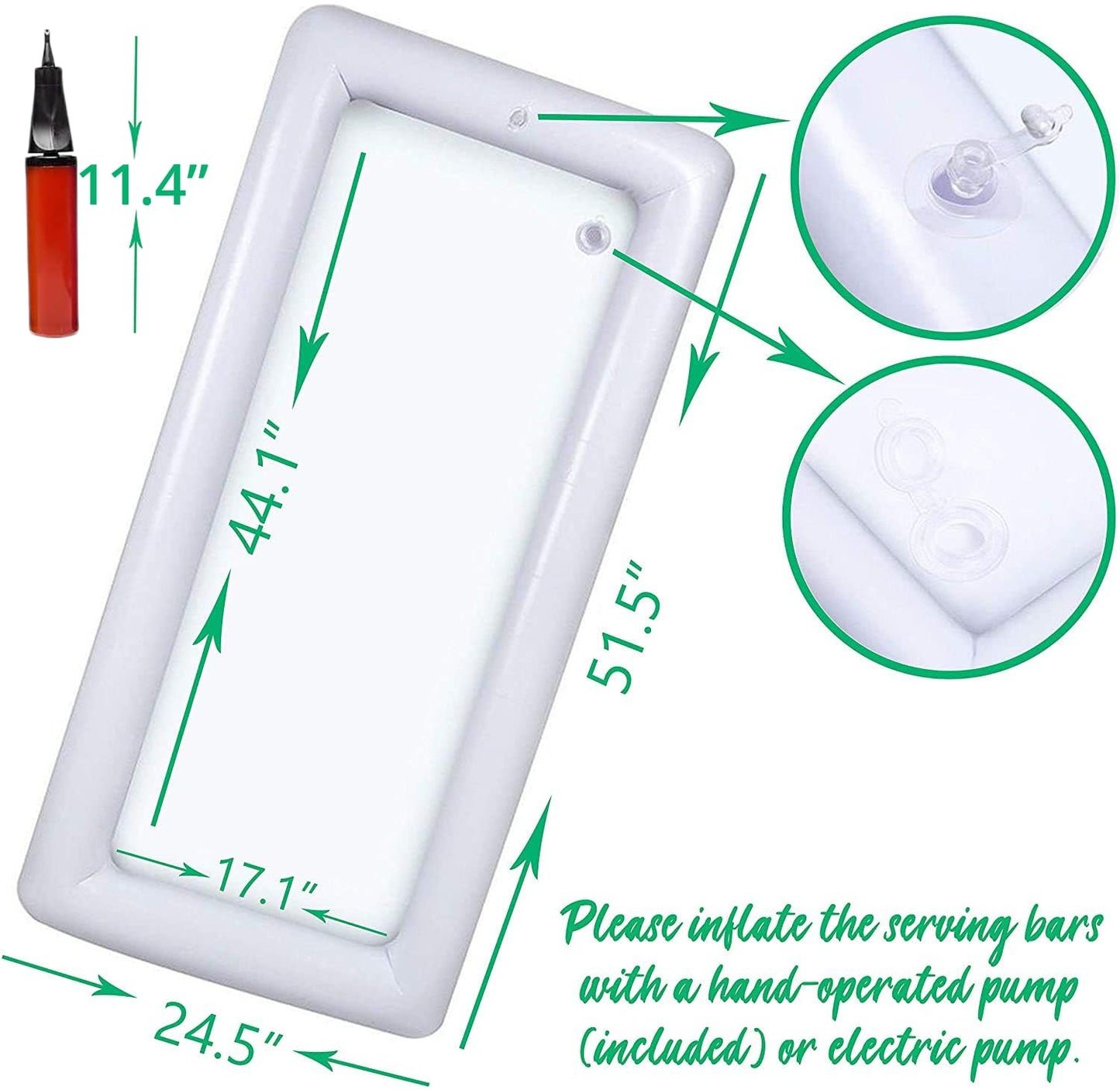2 Pack Inflatable Serving Bar Buffet Cooler - Ice Tray for Food & Drinks, Portable for Parties, BBQ, Picnic, Pool Keep Cold All Day Reusable & Leak-Proof Summer Essentials