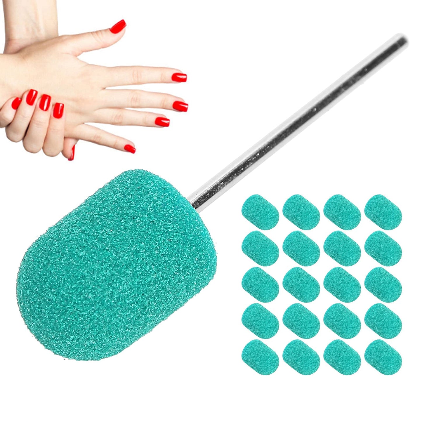 Nail Drill Bits Kit, Nail Art Sanding Nail Drill Bits Polishing Grinding Sanding Bands Set Nail Drill Head Accessory for Manicure Pedicure Nail Polishing Burr Home Salon Use 13 x