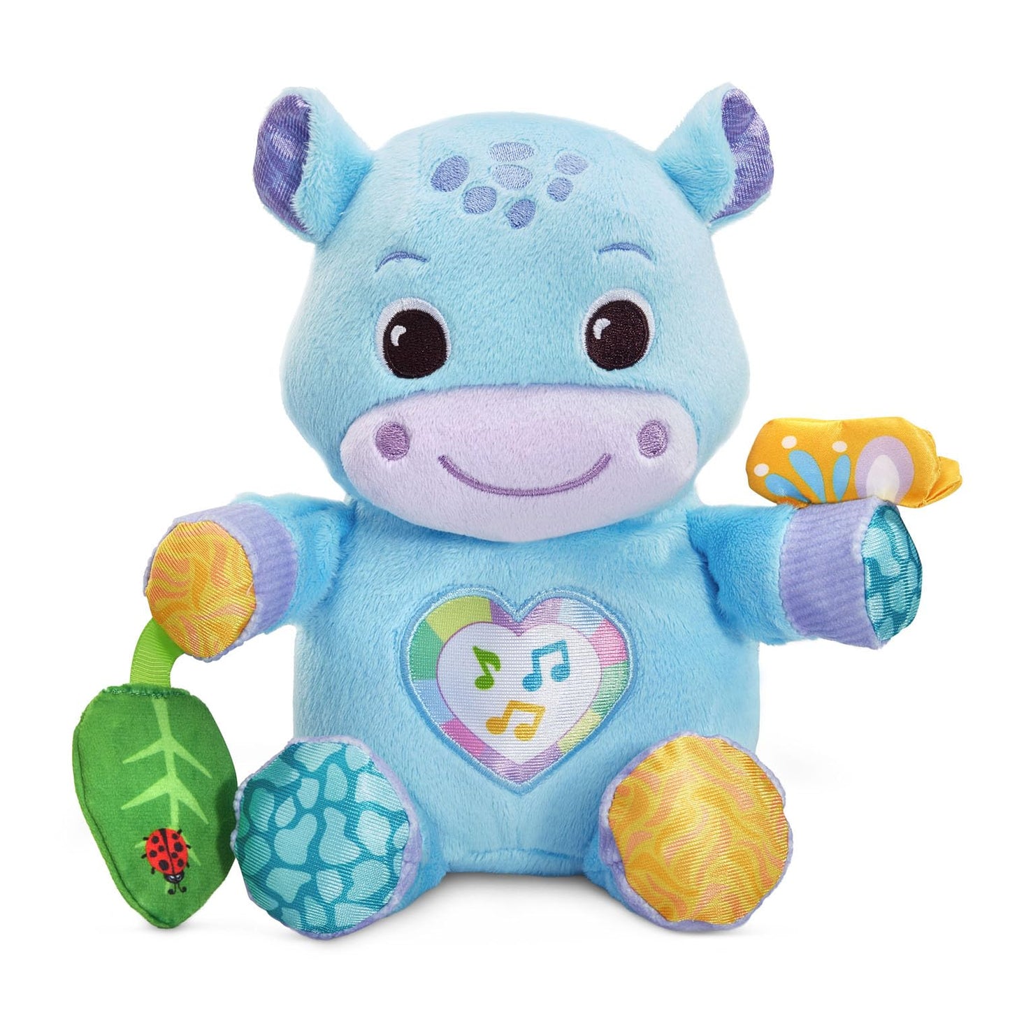 VTech Baby Hug-a-Hippo Musical Plush Toy with Lights and Textures, Blue