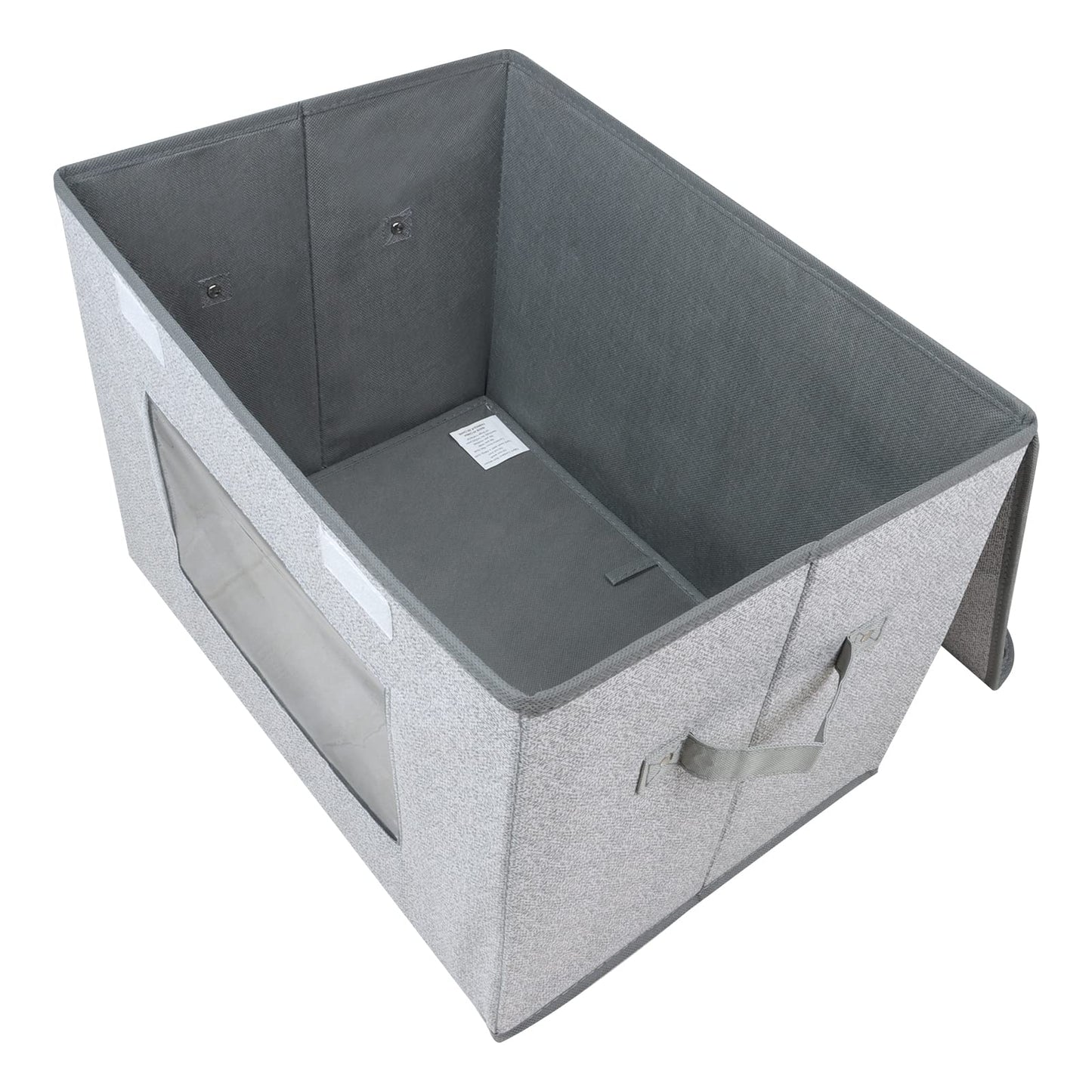 Univivi [4-Pack Fabric Storage Boxes Collapsible Storage Bins with Lids and Handles Cube Organizer Basket for Home, Closet, Bedroom (Gray, 14.4''x10''x8.3'')