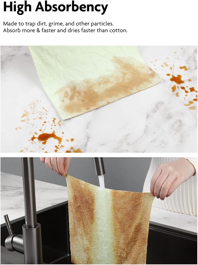 Fantasticlean Microfiber Cleaning Cloth Roll -75 Pack, Tear Away Microfiber Towels, 12" x 12", Reusable, Washable, Scratch Free, Ultra Absorbent Dish Rags for Car, Home, Garage or Shop (Green)
