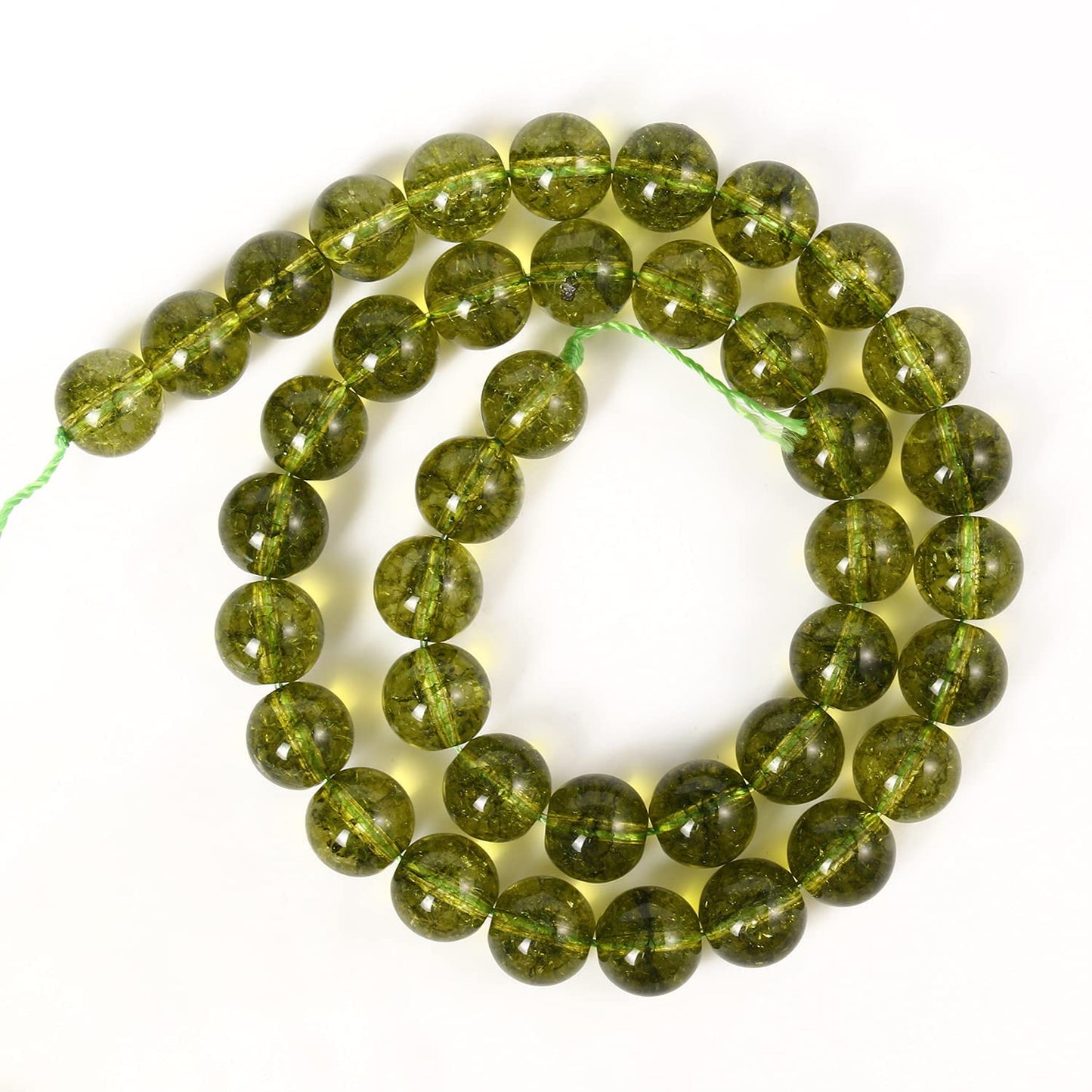 About 45pcs 8mm Natural Stone Beads Peridot Beads Crystal Gemstone for Jewelry Making, DIY Bracelet Necklace