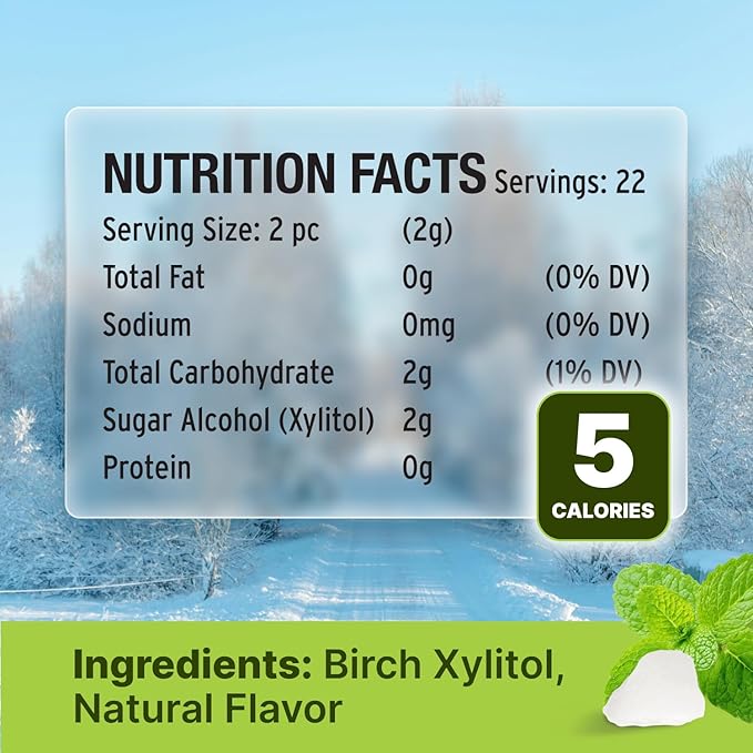 Spearmint KETO Xylitol Candy Chips (6-Pack) - SNØ 1.5oz Tin - Sugar-Free Candy With Only 2 Ingredients | Low Carbs, Diabetic-Friendly, Non-GMO, Vegan, GF & Kosher | Purest candy in the world!