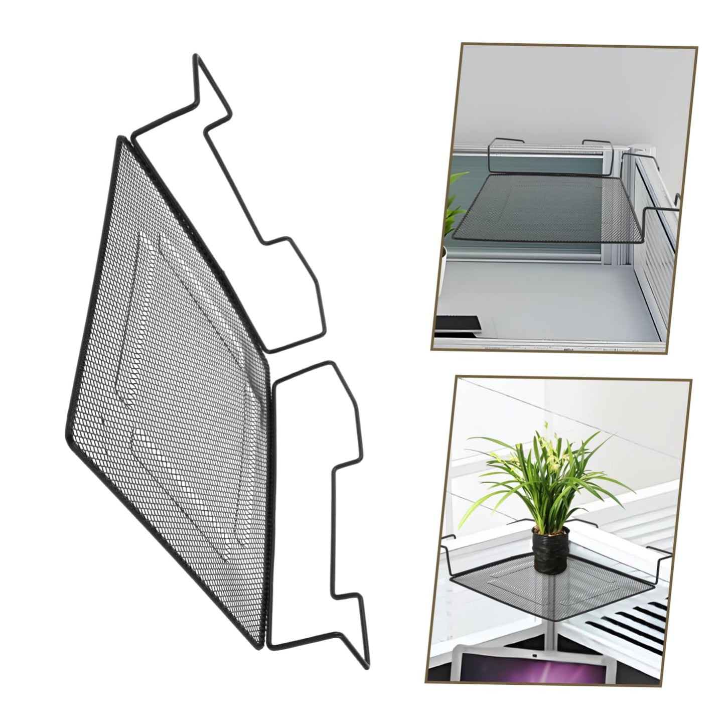 BESTonZON Balcony Flower Pot Hanger Corner Plant Stand with Hooks Durable Storage Rack for Use for Deck Patio Porch and Room Decor