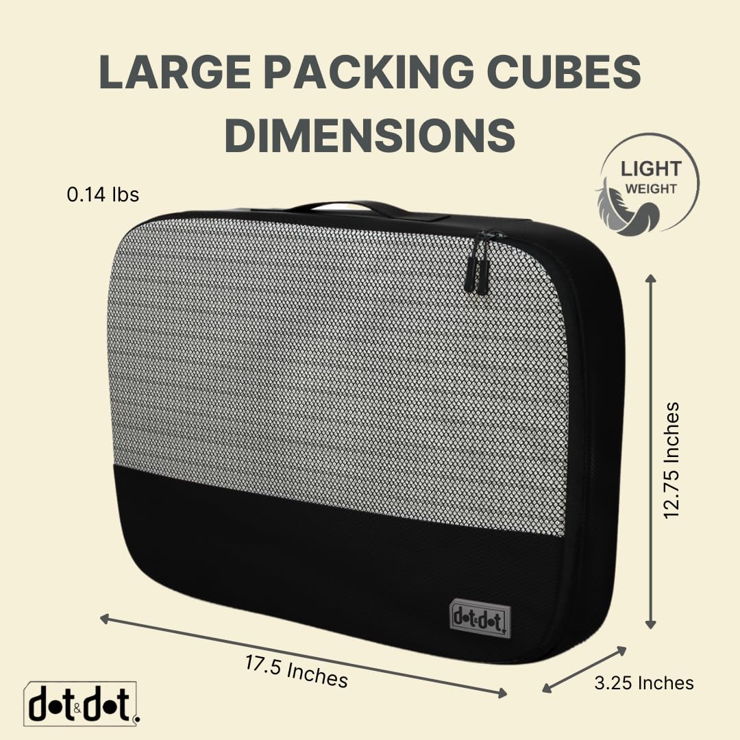 Large Packing Cubes for Travel - 5pc Packing Cubes for Suitcases - Lightweight Luggage Organizer Bags (Non-Compression)
