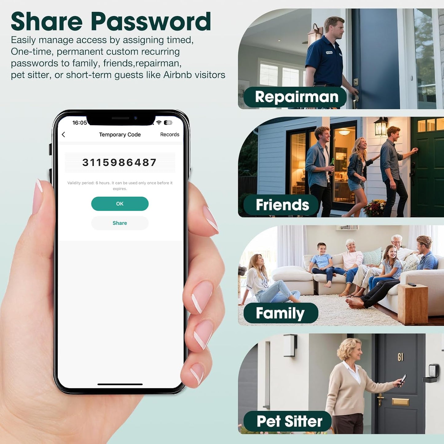 Thlevel Smart Key Lock Box Electronic Bluetooth Lock Box with Tuya APP Control & PIN Code Types,Share eKey Wall Mounted Lock Box for Airbnb Realtor House Office
