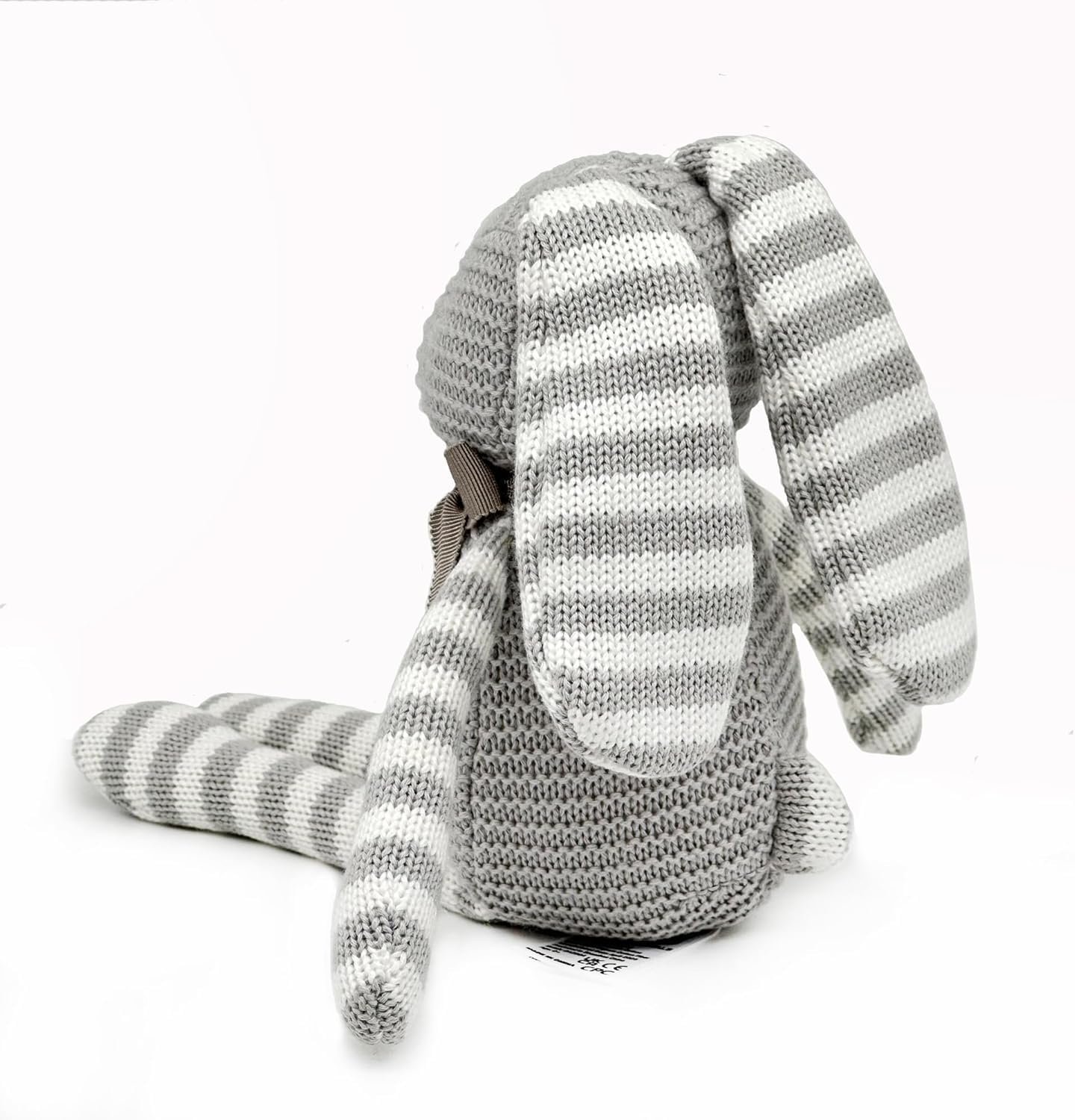 FLUFFYFUN 100% Organic Cotton Grey Bunny Rabbit Plush, 7.1" Baby Stuffed Animal for Newborn