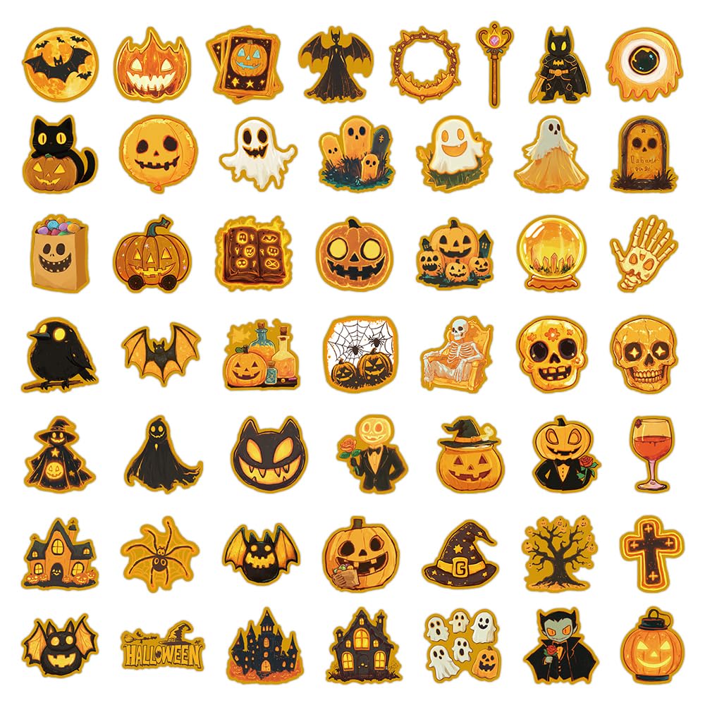 200 Pcs Halloween Stickers, Halloween Vinyl Stickers Computer Refrigerator & Adults, Holiday Party Favors, Crafts & Gifts