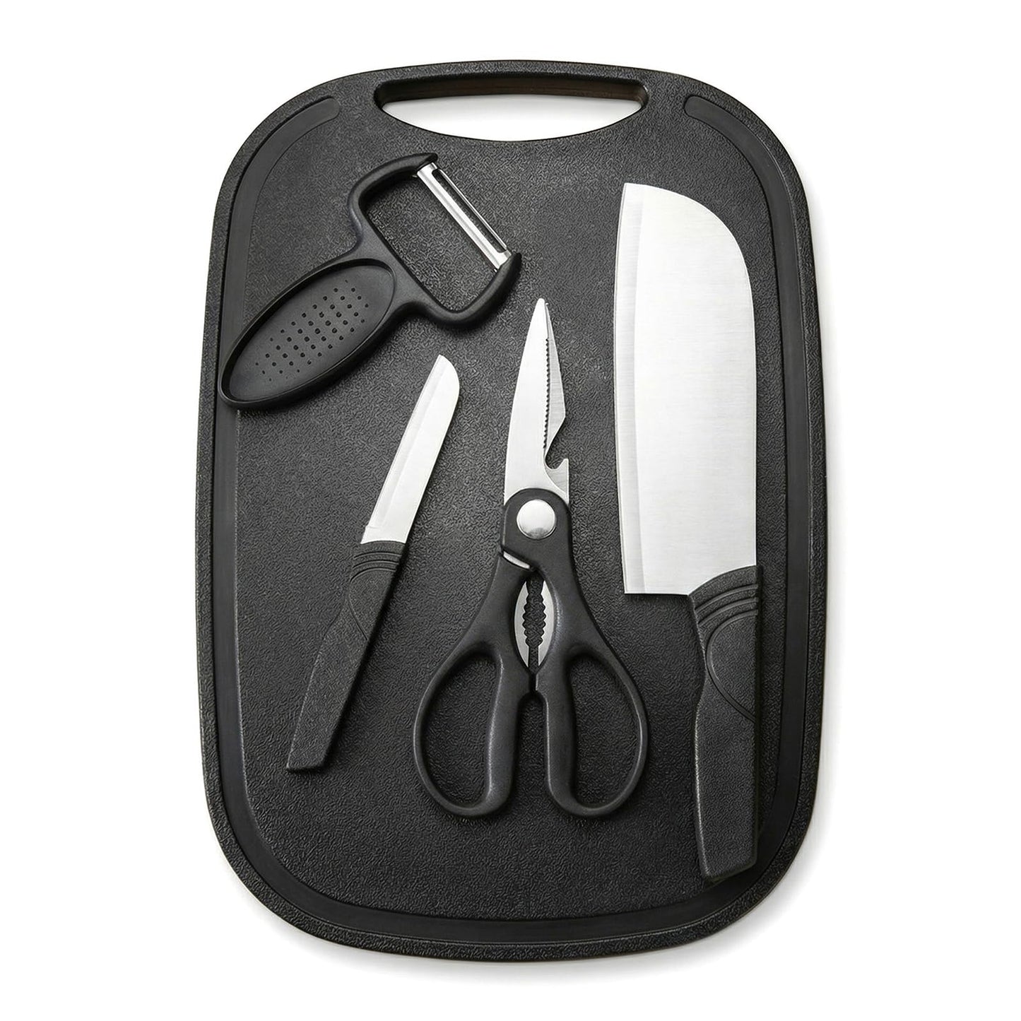 YERGOFE 5 in 1 Portable Camping Kitchen Utensil Set- Portable Cutting Board and Kitchen Utensil Set, Mini Travel Kitchen for Camping and Dorm Room, Space-Saving Cutting Board