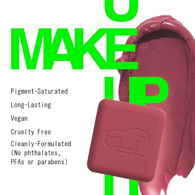 about-face Cheek Freak Blush Balm – Buildable Cream Blush with Hyaluronic Acid & Meadowfoam Seed Oil – Vegan, Cruelty-Free, Clean Beauty – 0.35 oz (Get Some– Natural Mauve)
