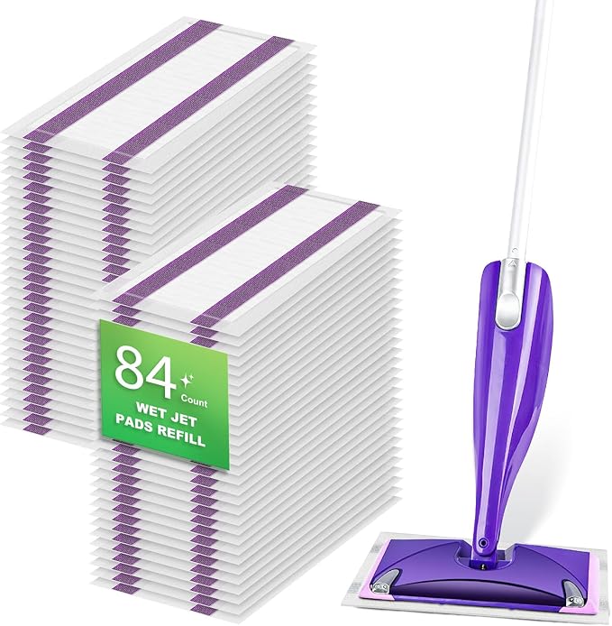 84 Pack for Swiffer Wet Jet Pads Compatible with Swiffer Power Mop, for Swiffer Wet Pads Refill, for Floor Cleaning, Unscented