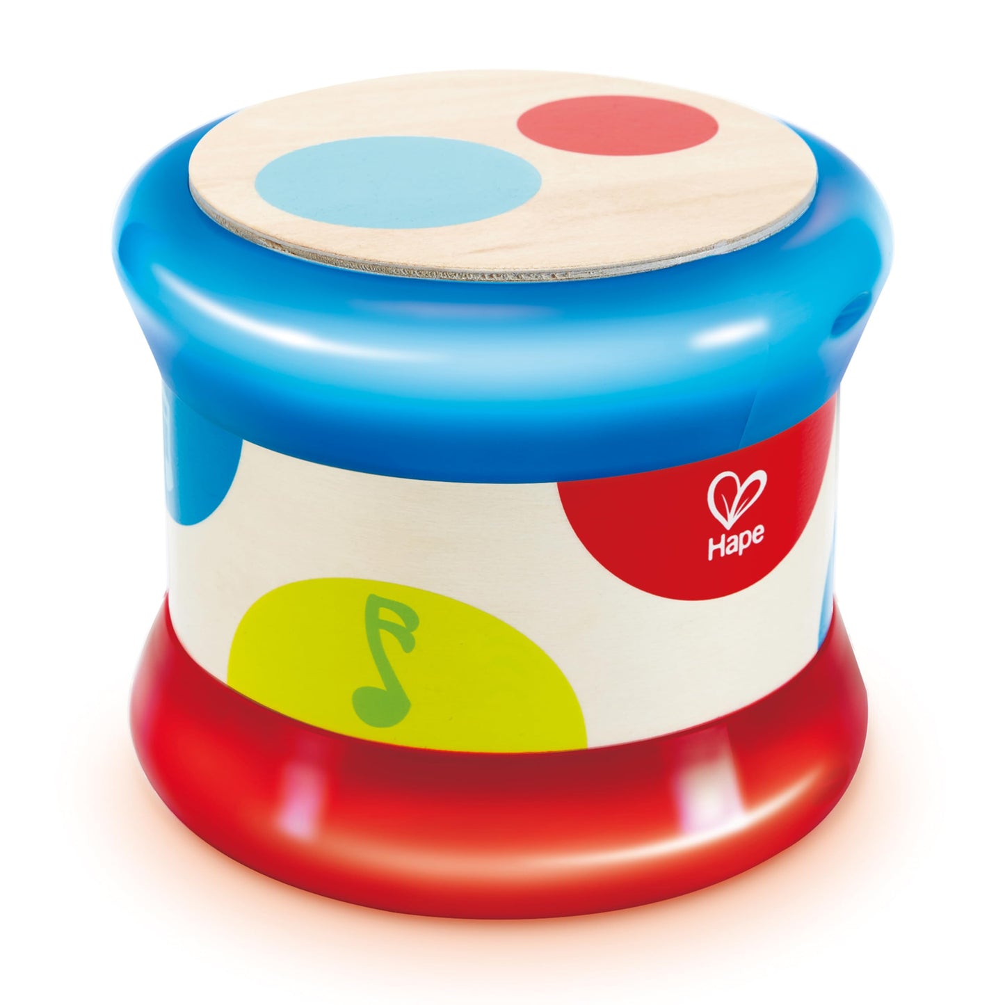 Hape Baby Drum | Colorful Rolling Drum Musical Instrument Toy for Toddlers, Rhythm & Sound Learning, Battery Powered (E0333)