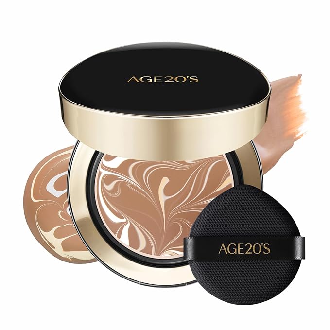 [NEW] AGE20'S Signature Essence Pact | 28N WALNUT | Vegan Korean Cushion Foundation | Pack of 1 | Cream Foundation, Dewy & Glow Finish, Natural Coverage, SPF 50+