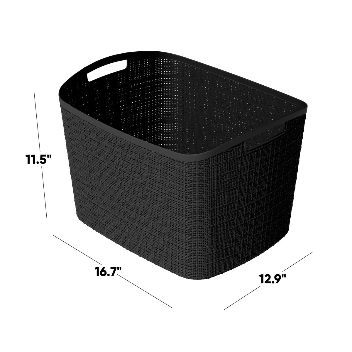 Set of 2 XL 30.5L Jute Decorative Plastic Organization and Storage Baskets (2 Count)
