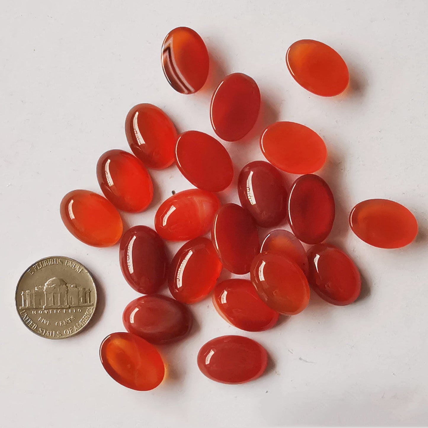 Bacatgem 7 Pcs Carnelian Oval Cabochons Flatback Crystal Stone Gemstones Beads for Jewelry Making DIY,18x13mm