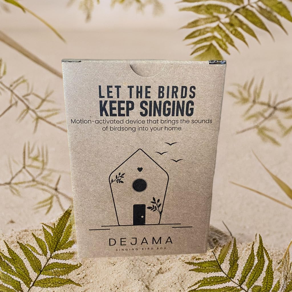 Dejama Singing Bird Box Mini Zwitscher for Bathrooms and Interiors Modern Nature Sound Box - Motion Sensor with Sound