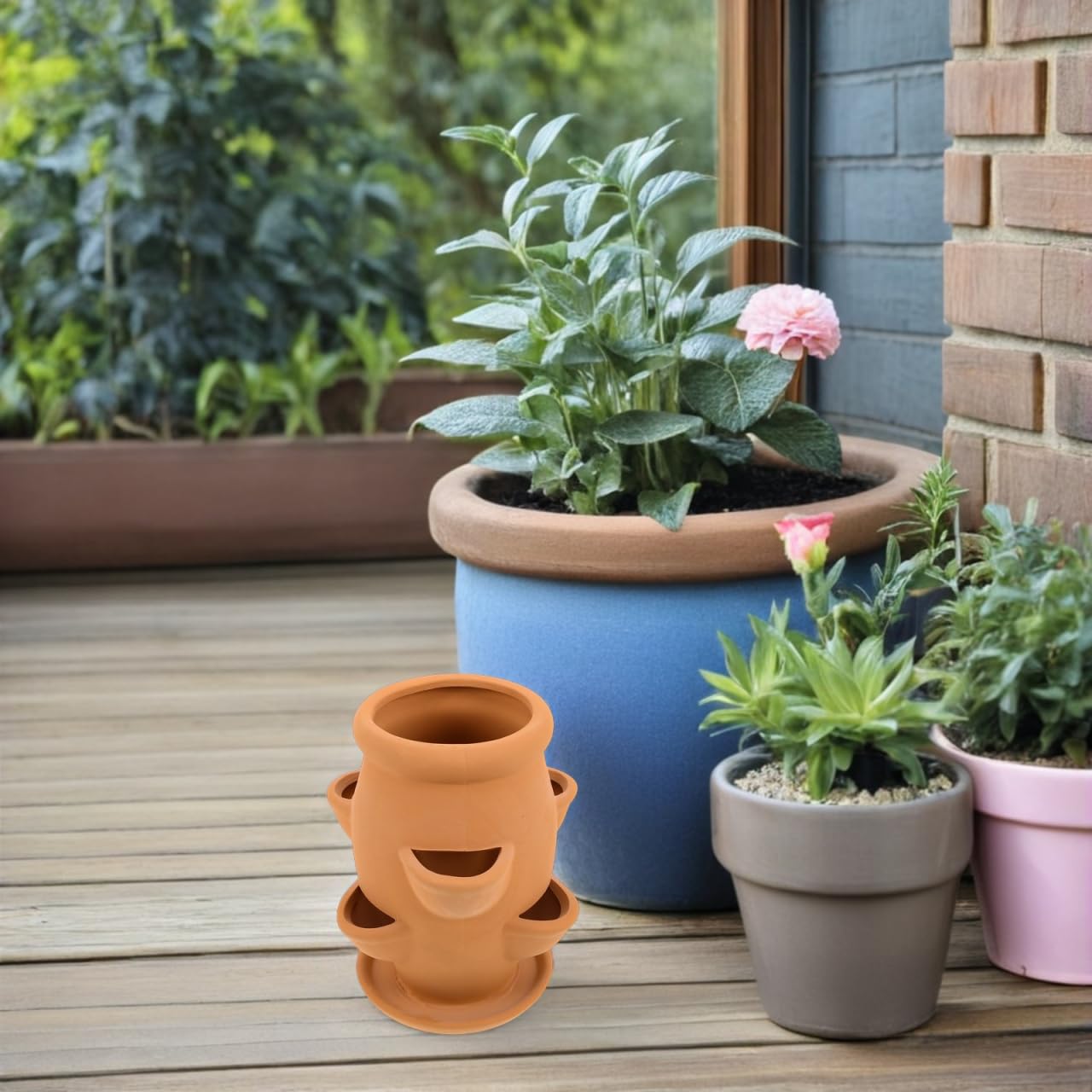 FAVOMOTO Strawberry Tower Planter Lightweight Terracotta Pot for Succulents Orchids Decorative Plants Vertical Planter for Gardening for Balconies