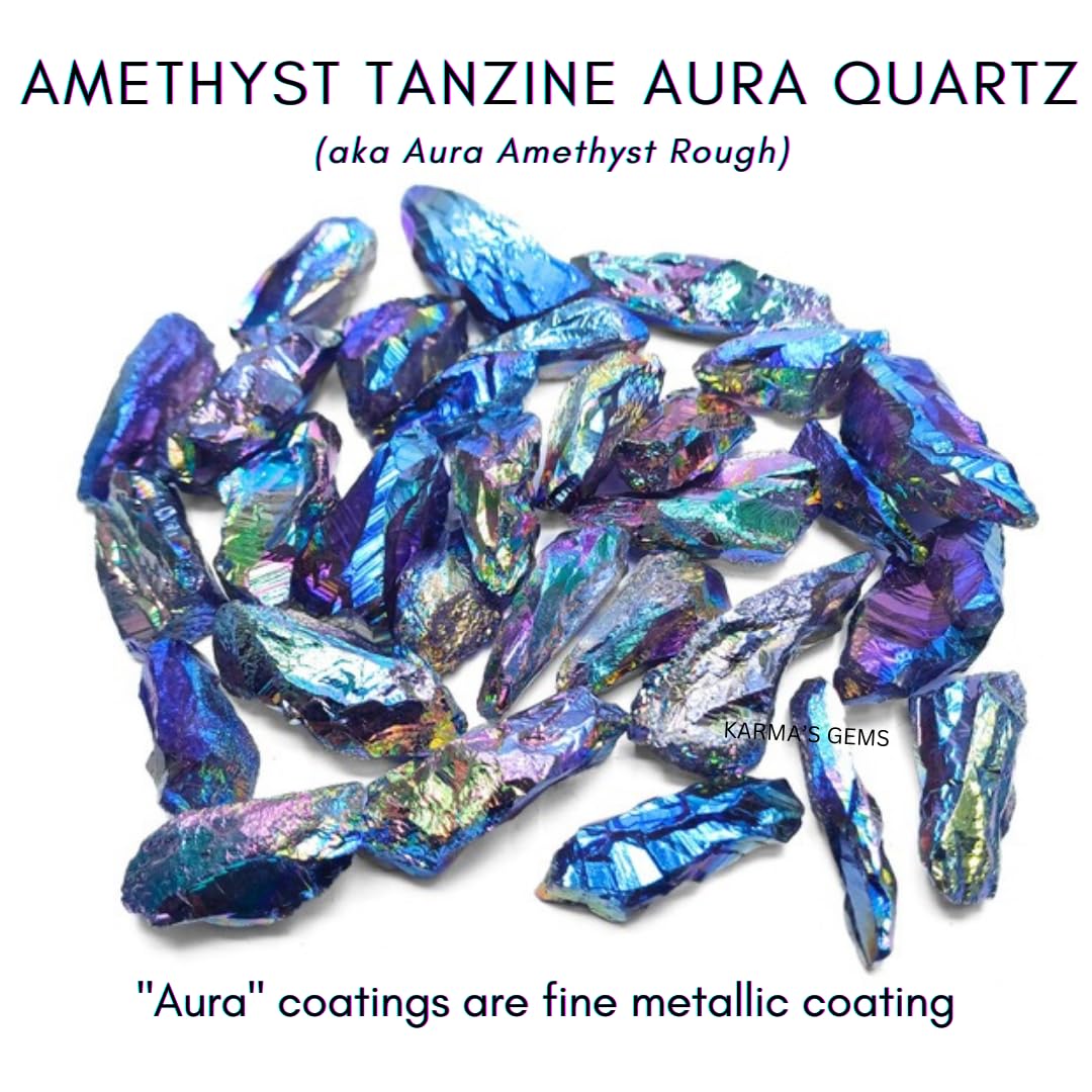 Crystals, Rocks, Jade, Crystals and Healing Stones, Witchcraft Supplies, Healing Crystals, Stones, Healing Stones, Rock Collection, Agate, Raw Stones (Amethyst Tanzine Aura Quartz, 2 Pcs)