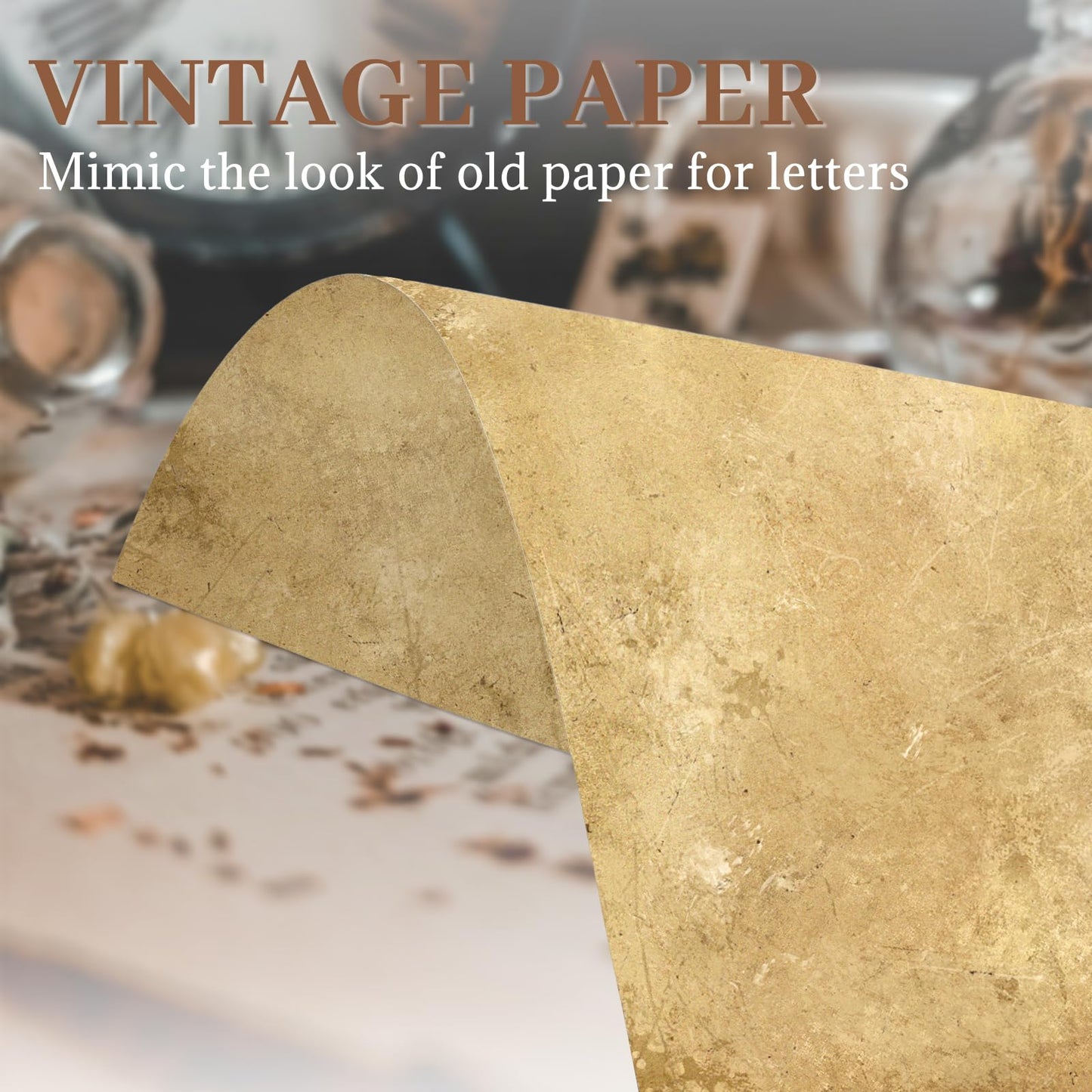 Goefun Parchment Printer Paper 8.5 x 11 Vintage Paper, 100 Sheets Antique Letter Writing Stationery for Certificates, Scrapbook, Resumes, Crafts（100 GSM）