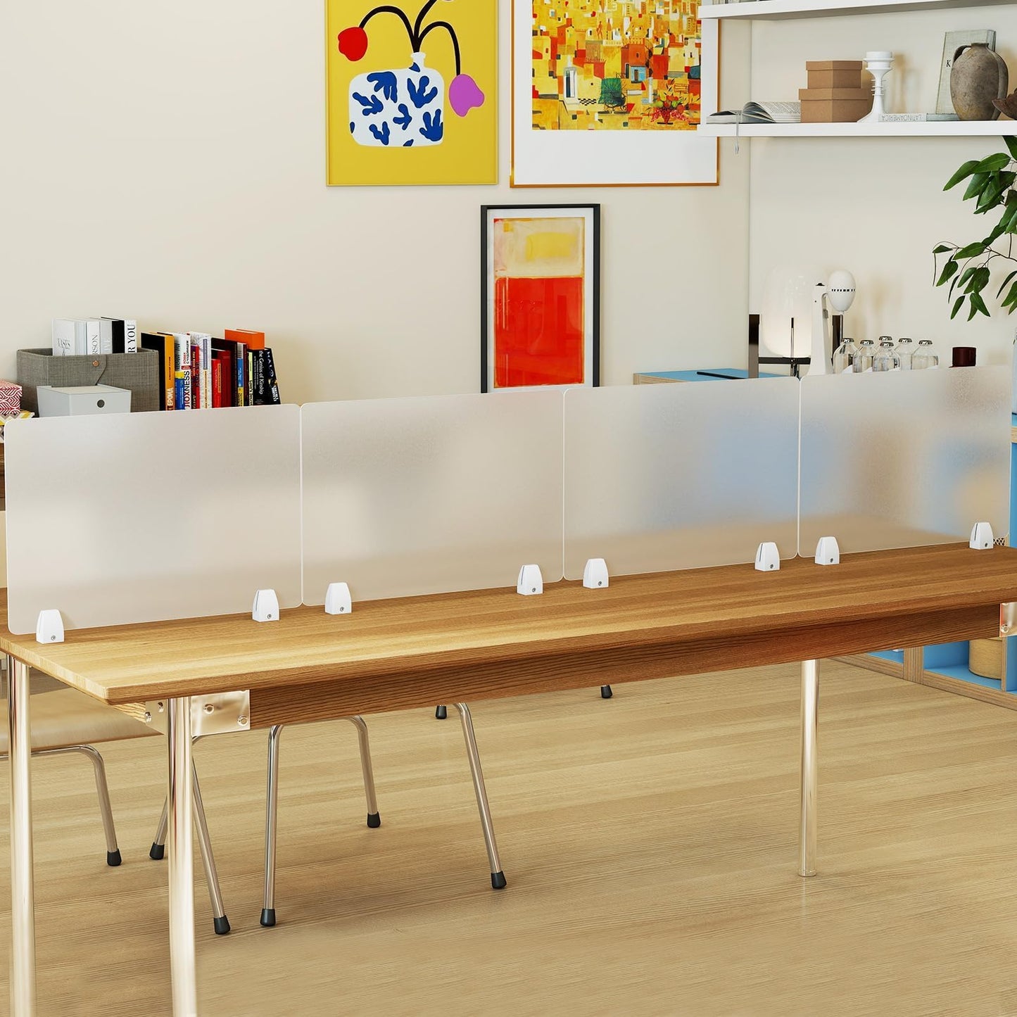 tonchean 4-Piece Desk Dividers Office Privacy Partitions, Privacy Desk Panel Protective,Table Divider with Clamps for Offices, Schools,Call Centers Workstation- 23.6“L x 15.8”W