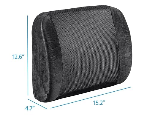 Monoprice Memory Foam Ergonomic Back Rest Cushion, Works Well with Office Chairs, Passenger Car Seats, Plane Seats, Etc. - Workstream Collection