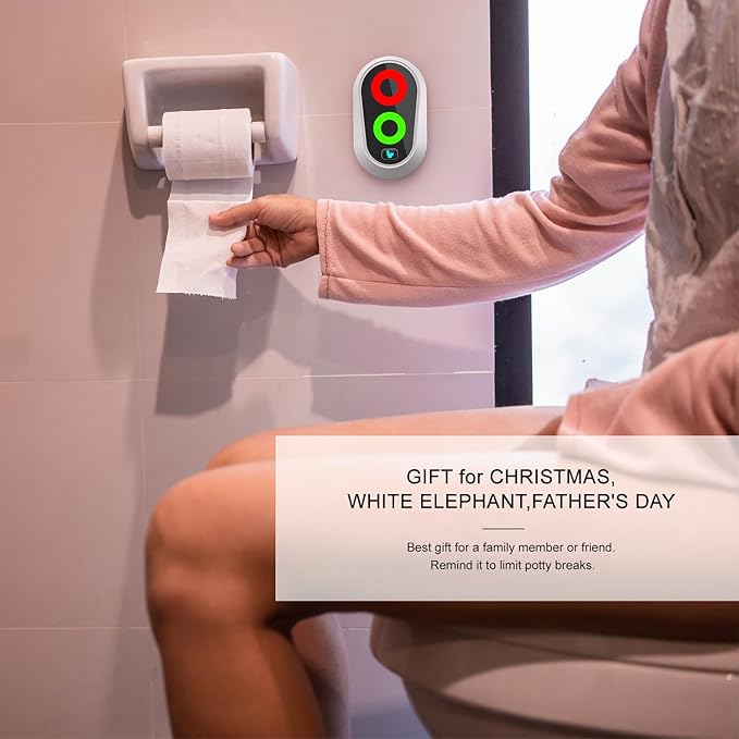 5 Minute Timer for Toilet, Funny Gift for Dad Mum, Festival Novelty Gift for Father's Day, Birthday, Christmas, Stocking Stuffer, Thanksgiving, White Elephant, Waterproof Timer with Lights (Whtie)