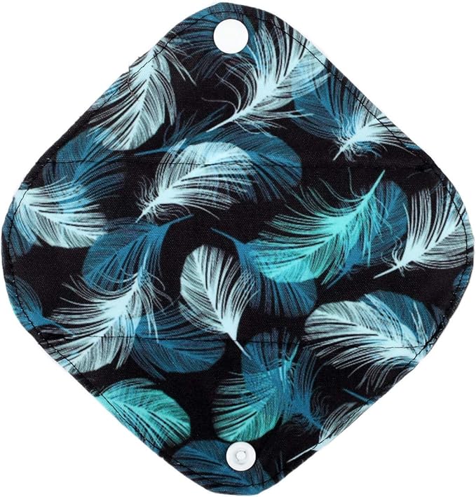 5 Cloth Menstrual Pads 1 Wet Bag XS Panty Liners Reusable Washable (Blue Feather Down, XS Panty Liners)