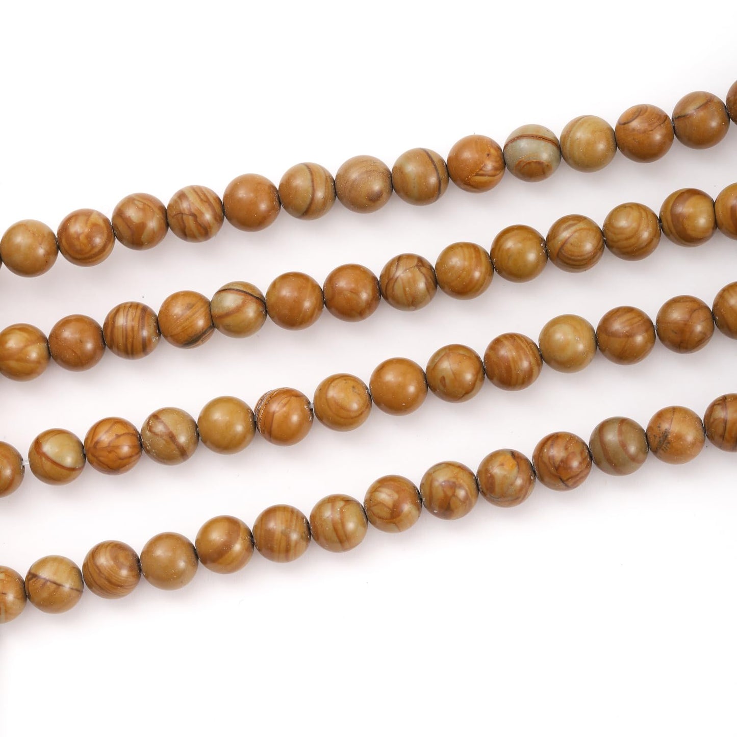 10mm 38pcs DIY Natural Woodgrain Jasper Stone Beads Round Healing Crystal Gemstone Loose Beads for Jewelry Making Handmade Bracelet Necklace