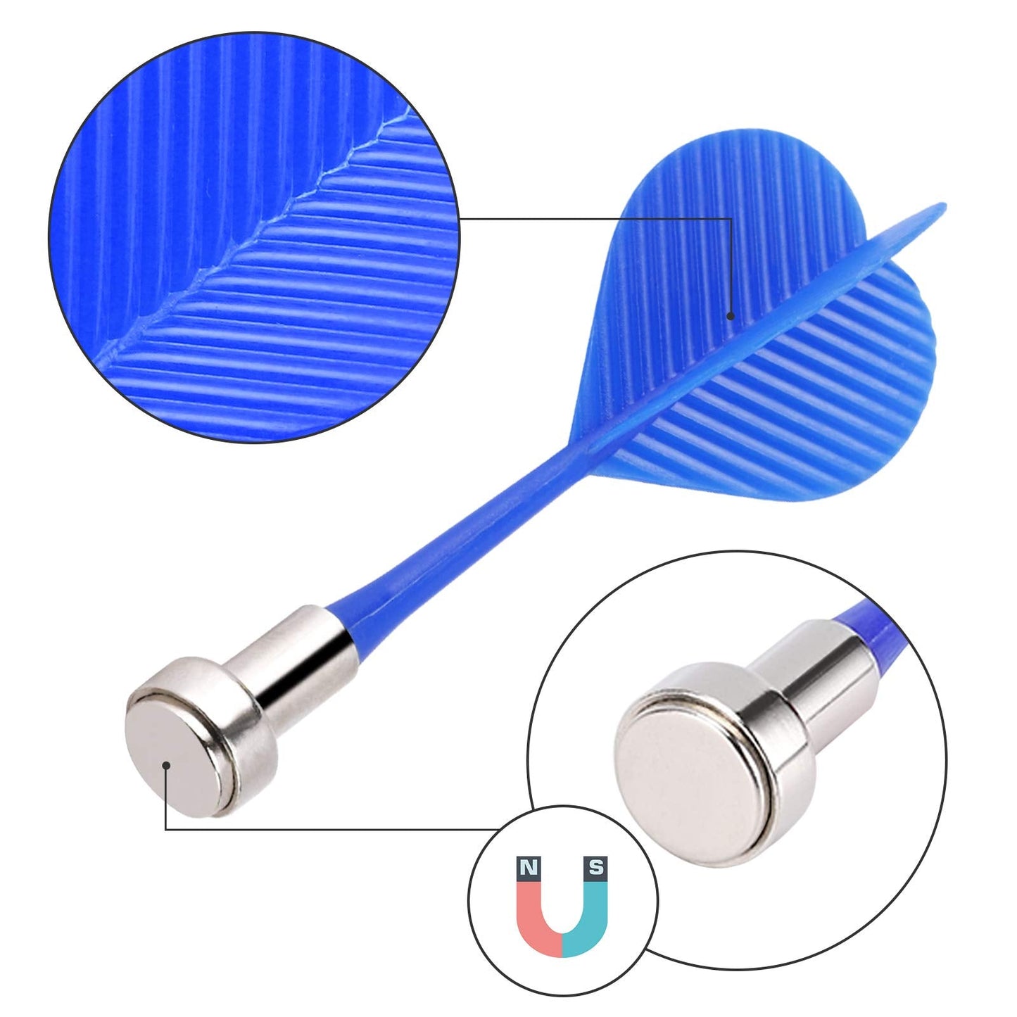 Accmor 36pcs Magnetic Darts, Magnetic Darts Replacement for Magnetic Dartboard
