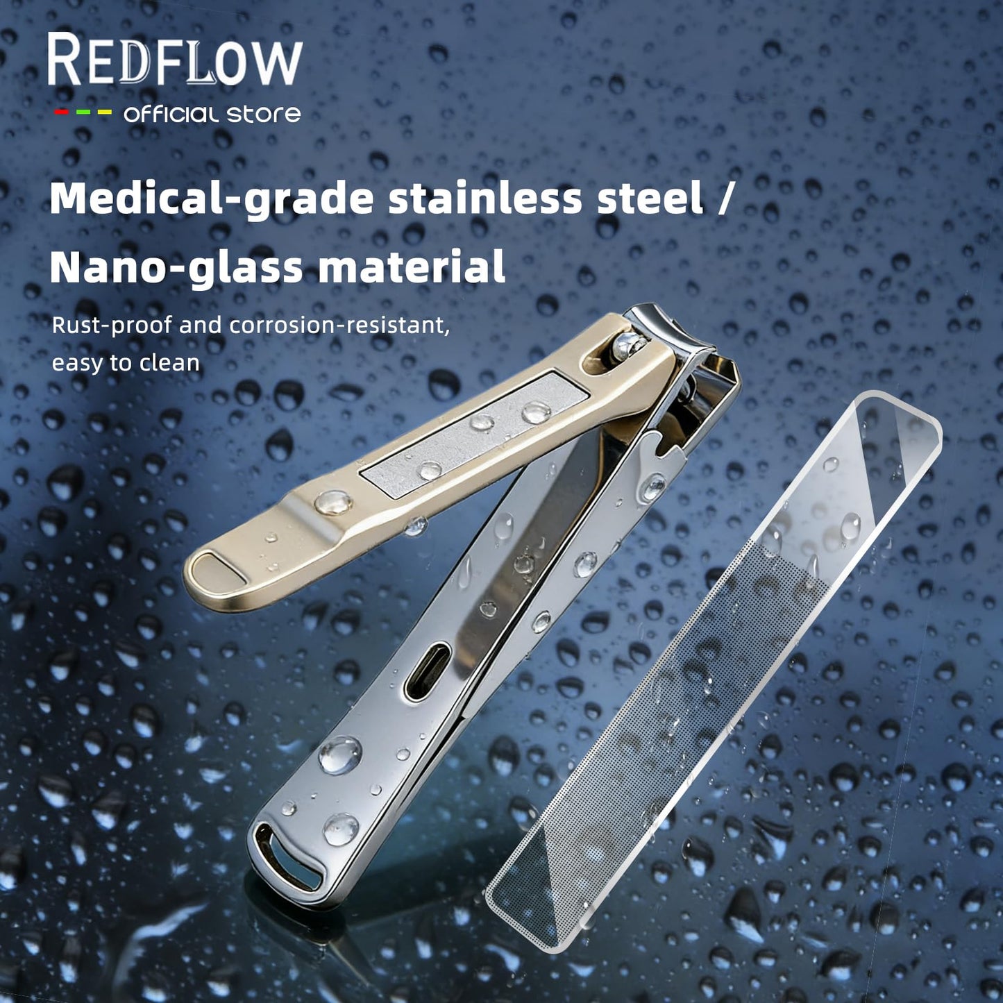 Large Nail Clippers,Fingernail Cutter Stainless Steel,Nail Clippers Anti Splash,Nail Scissors Detachable Design,Includes a Nano Glass File