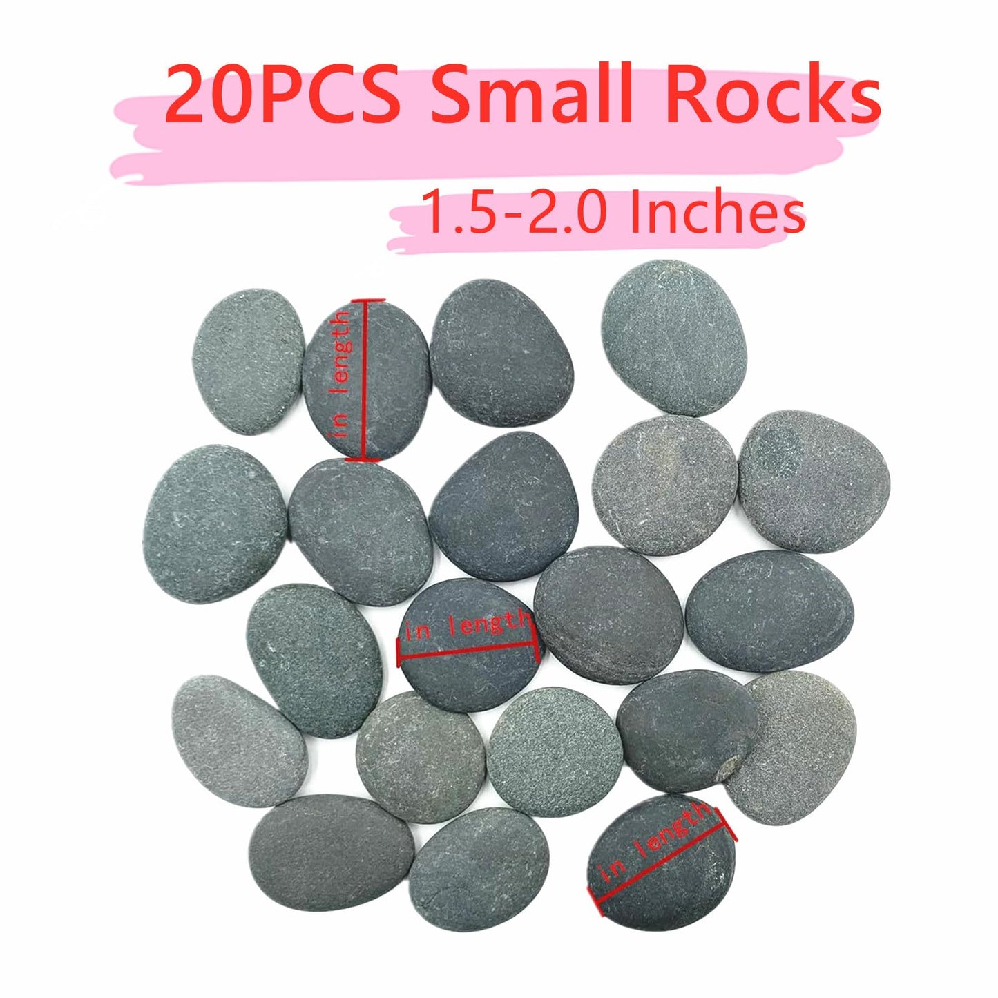 lifetop 50PCS Painting Rocks, Natural DIY Rocks Flat & Smooth Kindness Rocks for Arts, Crafts, Decoration, Medium & Small Rocks for Painting ，1.5"-3"Hand Picked for Painting Rocks