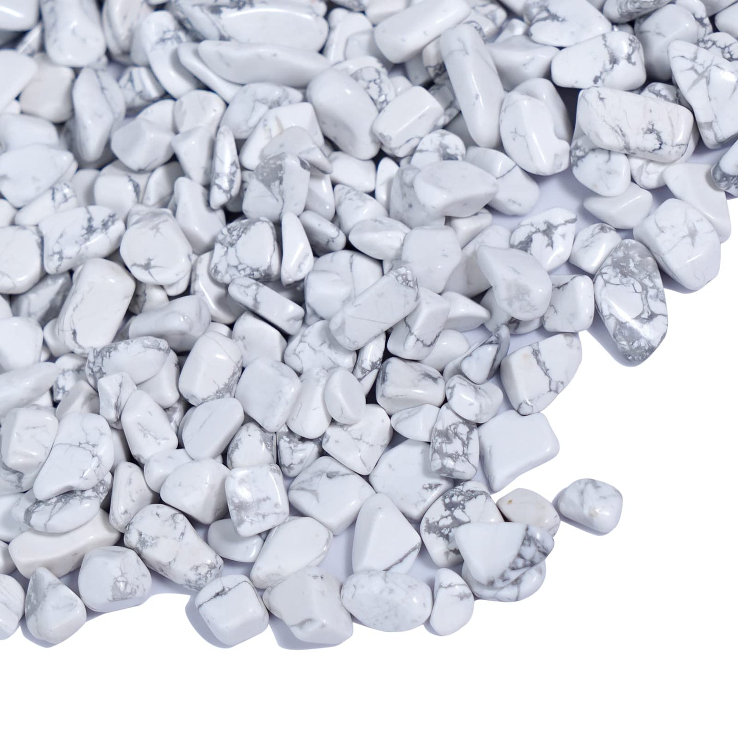 gemshan 2lb Natural White Rocks 7mm-9mm, River Rocks for Plants Succulents, Withe Stone Pebbles for Aquarium Vase Decoration