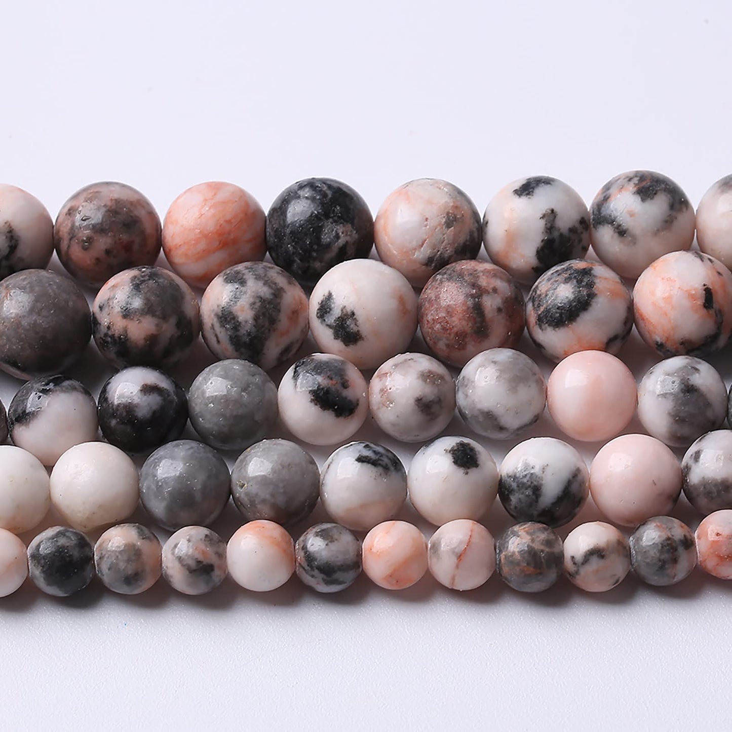 90pcs 4mm Natural Pink Zebra Jaspers Beads Round Loose Beads for Jewelry Making DIY Bracelet Crystal Energy Healing Power Stone (4mm, Pink Zebra Jaspers)
